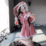 Sexy Christmas Minidress Cosplay Costumes Women Plush Cloak Sling Skirt Santa Claus Party Sweet Cute Adults Clothes Pink Red New - Tophatter Daily Deals