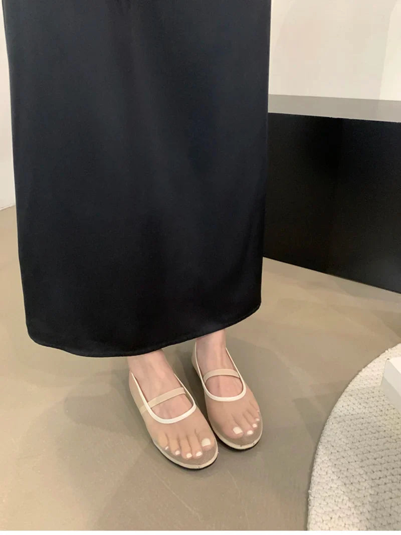 Lightweight Women’s Mary Jane Flats - Shallow Mesh, Casual - Tophatter Daily Deals