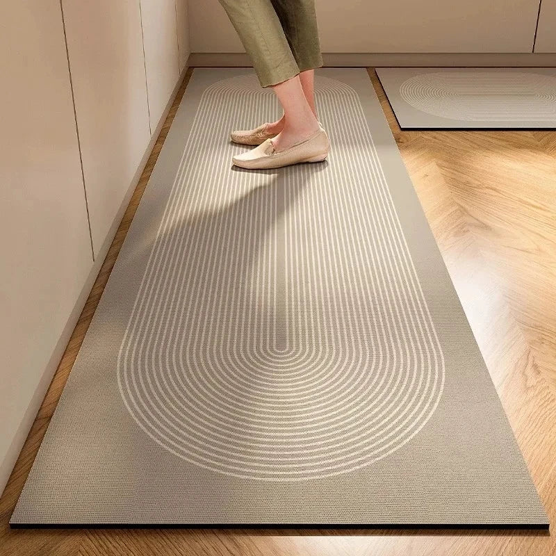 Japanese Minimalist Cream Anti Slip Floor Mat Kitchen 3 - Tophatter Daily Deals