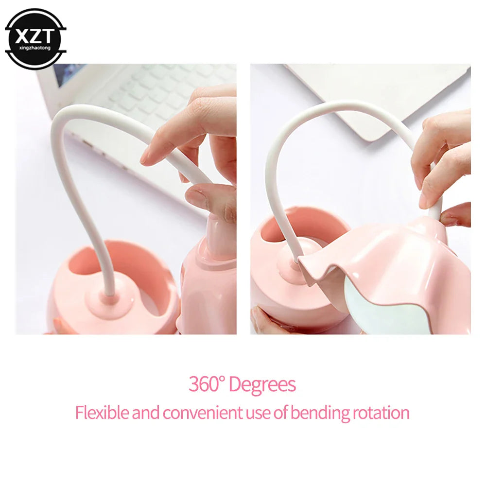 Flower LED Night Light Pen Pot Holder Lamp Pink Flowers - Tophatter Daily Deals