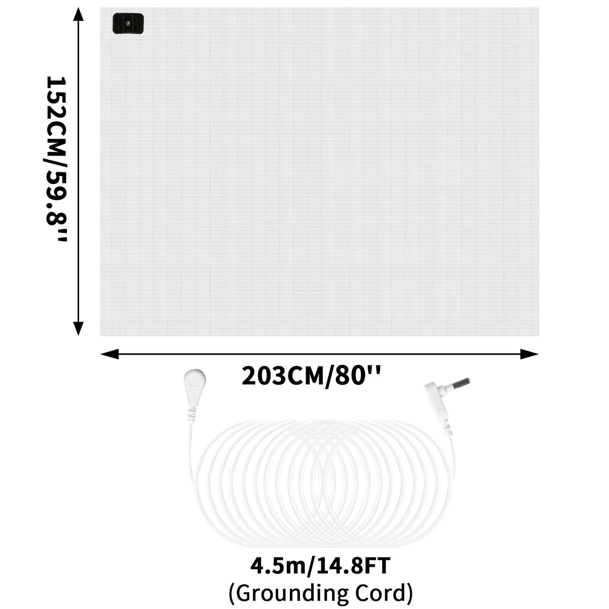 Earthing Grounding Bed Sheet 95 Cotton 5 Silver Fiber 152X203CM White - Tophatter Daily Deals