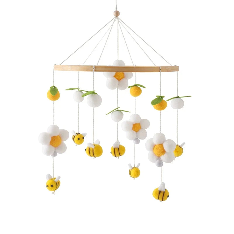 Baby Crib Mobile Wooden Musical Newborn Sensory Toys Bee-Yellow - Tophatter Daily Deals