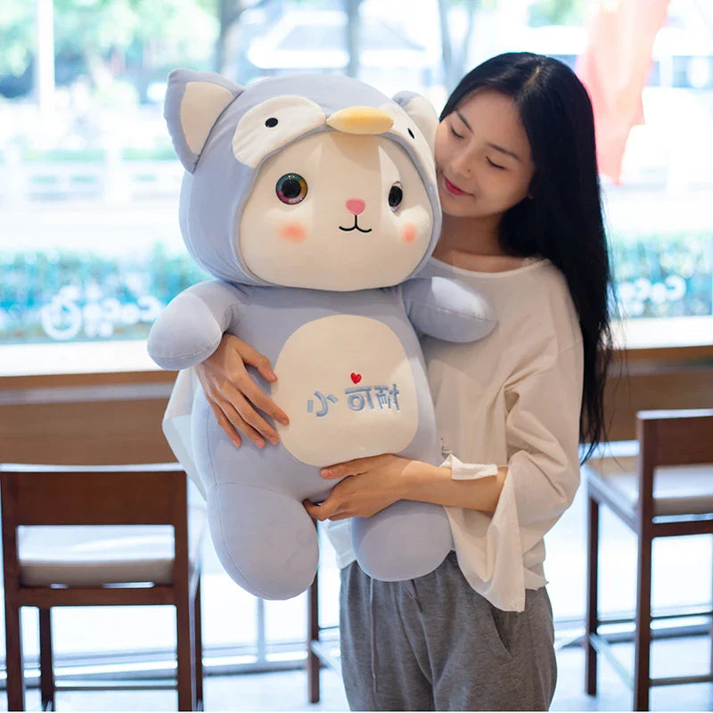 ChooChoo Cat Stuffed Animals Plush Toys Kawaii Soft Plushie Wearing Kigurumi Blue Animals - Tophatter Daily Deals