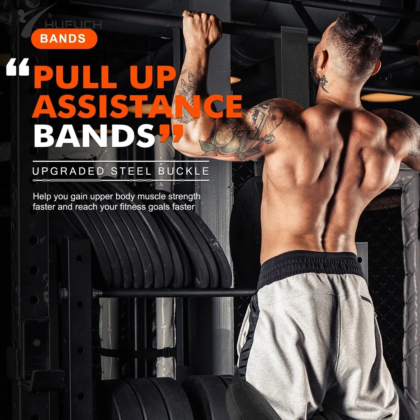 Pull-Up Assistance Bands Set 300LB Resistance Black Fitness - Tophatter Daily Deals