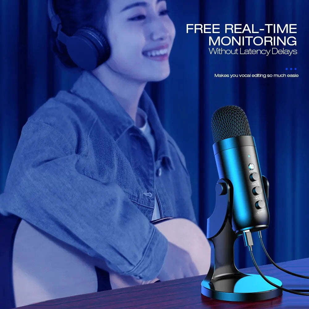 USB Condenser Microphone Desktop Mic For Streaming Podcast - Tophatter Daily Deals