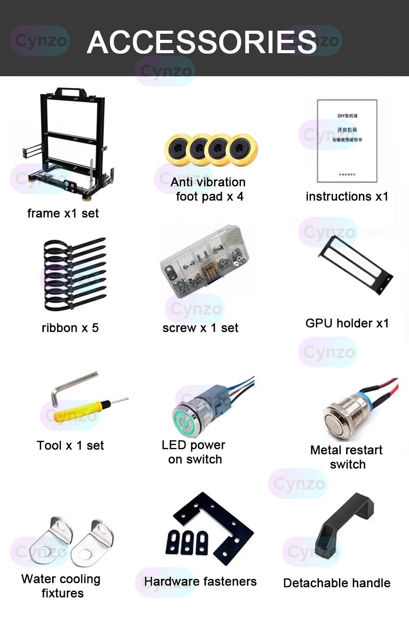 Open Frame ATX PC Case Rack Modular Water Air Cooling - Tophatter Daily Deals