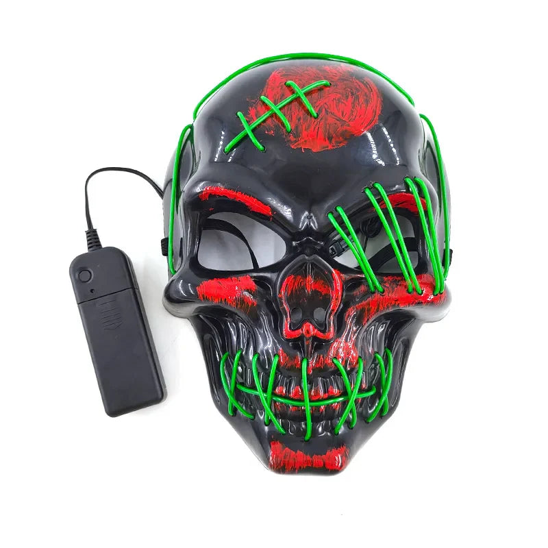 LED Glowing Skull Mask Full Face Halloween 2025 Cosplay - Tophatter Daily Deals