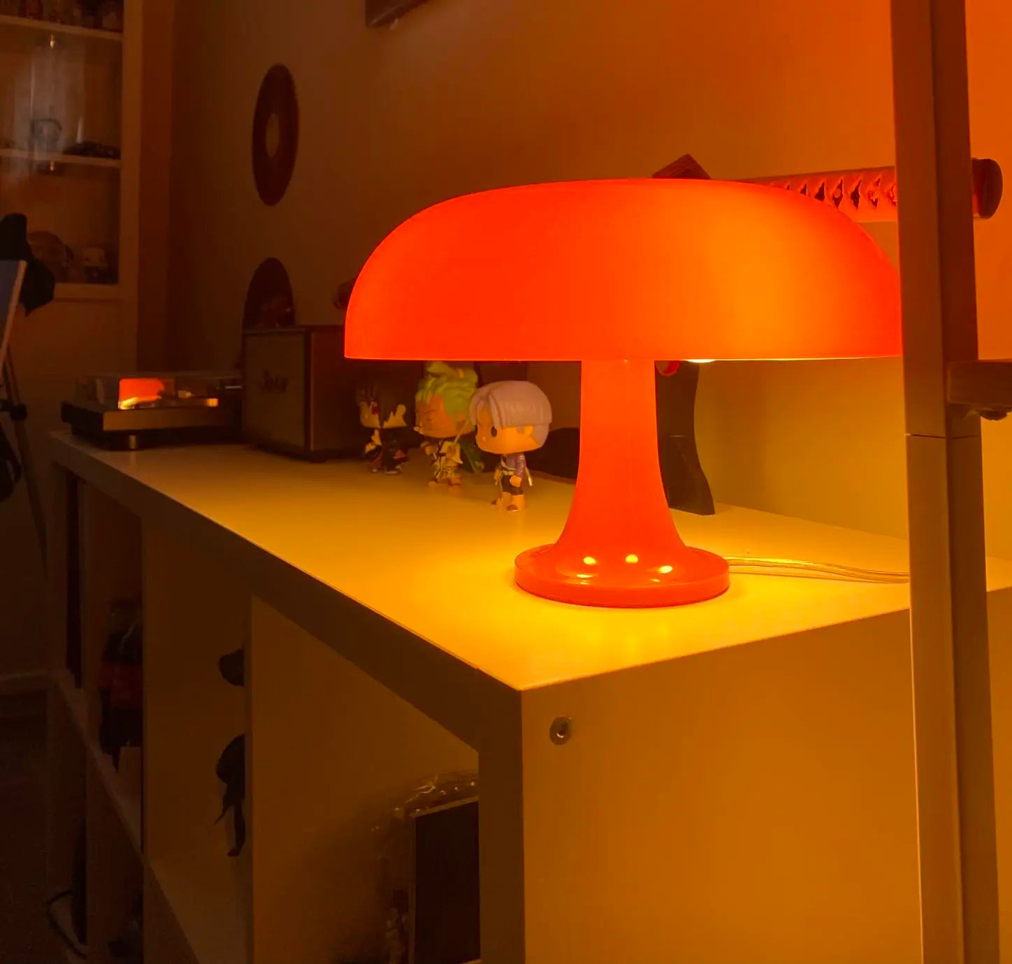 Japandi LED Mushroom Table Lamp Ivory Minimalist Bedside Lighting - Tophatter Daily Deals