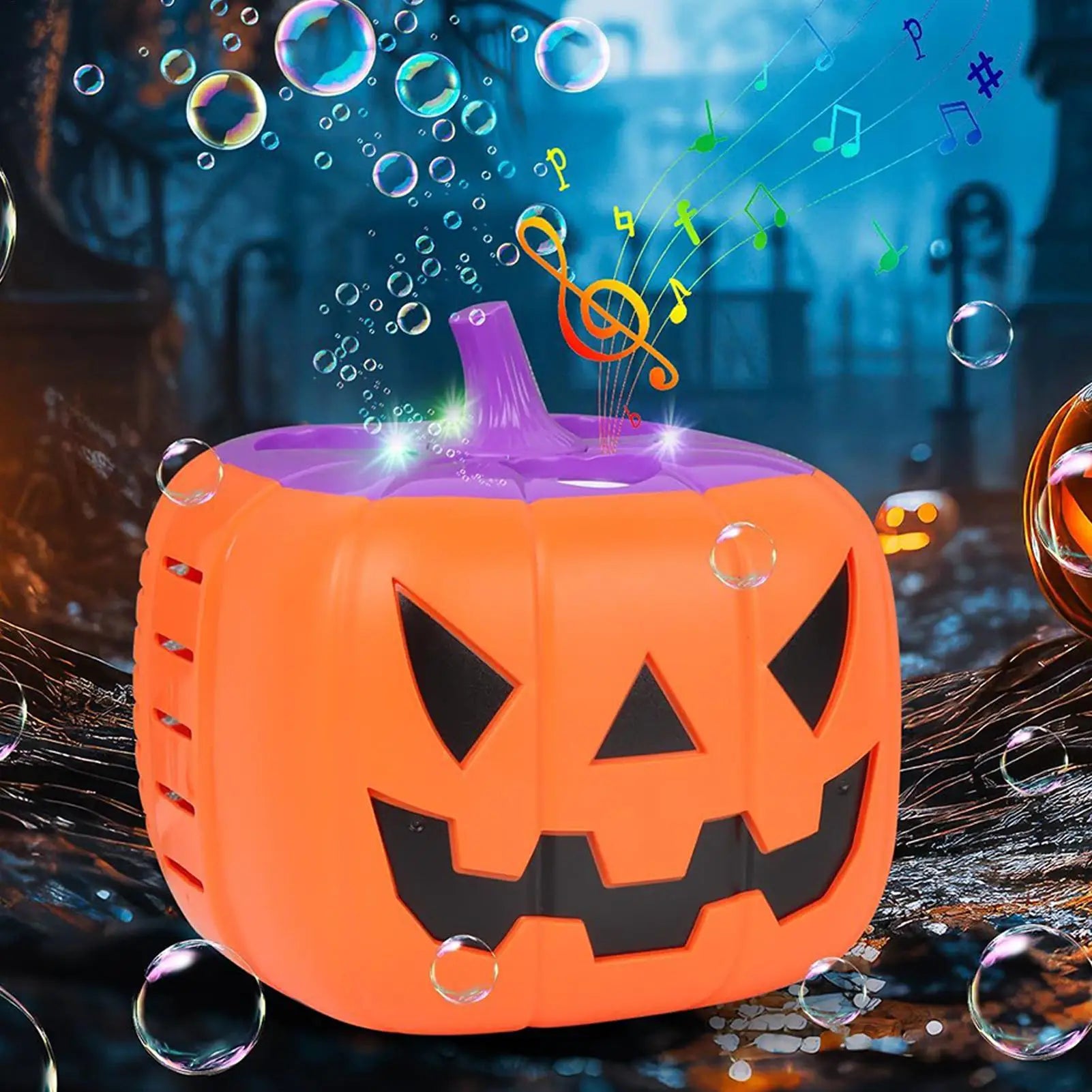 Pumpkin Bubble Machine Halloween 2025 With Lights Sound - Tophatter Daily Deals