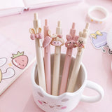 4 Kawaii Rabbit Mechanical Gel Ink Pens School Office Writing Supplies Stationery Pen 0.5mm Animals - Tophatter Daily Deals