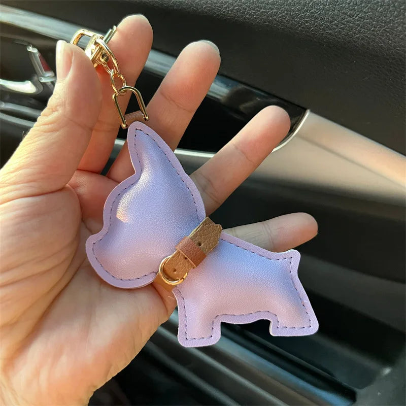Leather Dog Keychain Car Charm Bag Hanging Accessory - Tophatter Daily Deals
