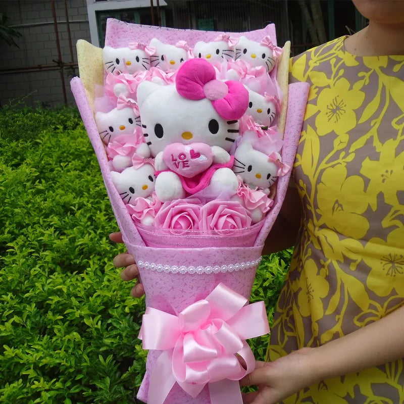 Sanrio Hello Kitty Plush Bouquet With Graduation Hats Flowers - Tophatter Daily Deals