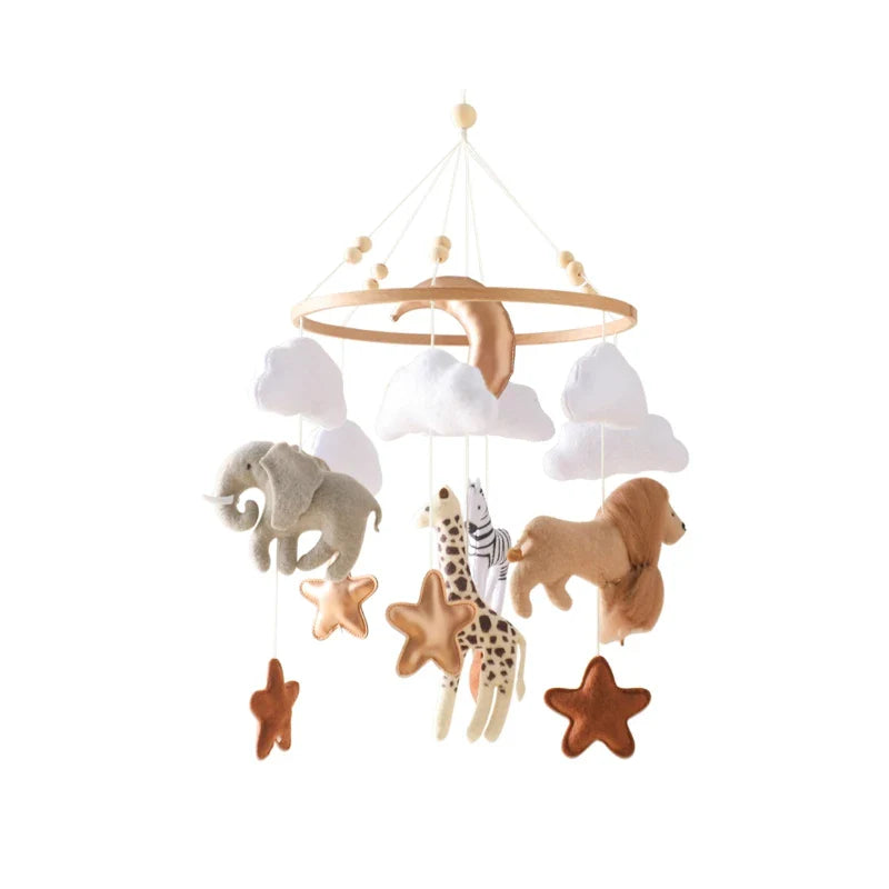 Wooden Felt Animal Crib Mobile With Soothing Calming Music Animal Kingdom - Tophatter Daily Deals