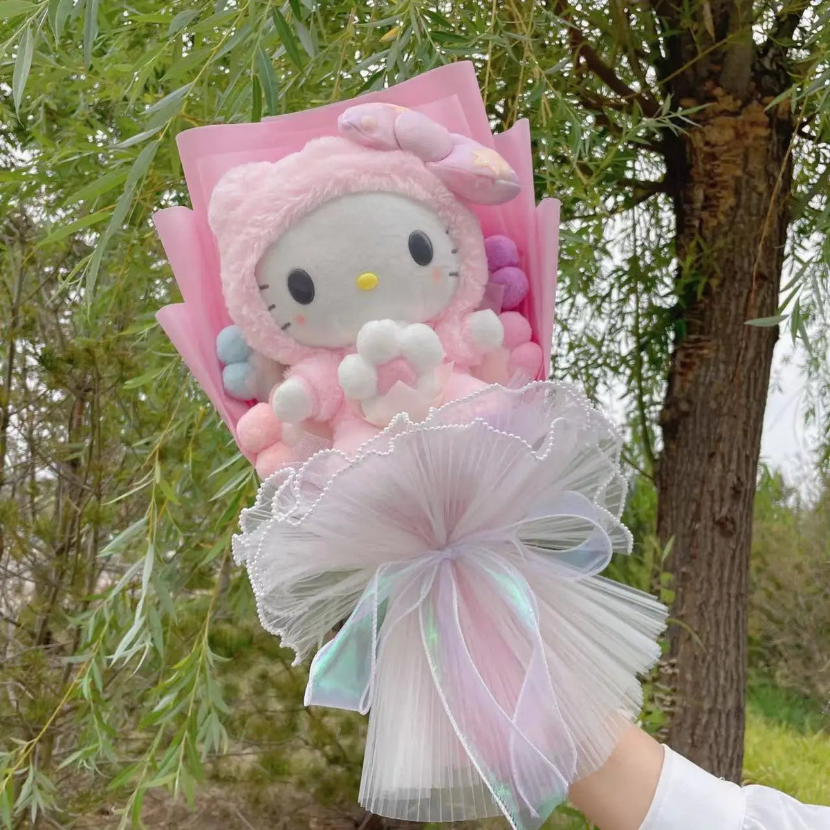 Sanrio Kuromi Cinnamoroll My Melody Hello Kitty Plush Bouquet Hello Kitty (Fluffy Pink) Flowers - Tophatter Daily Deals