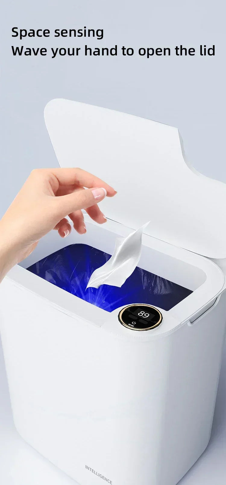 Smart Sensor Trash Can 18L With Display Type C Recharge - Tophatter Daily Deals