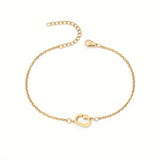 Initial Letter Bead Bracelet Thin Chain Minimalist Elegant G - Tophatter Daily Deals