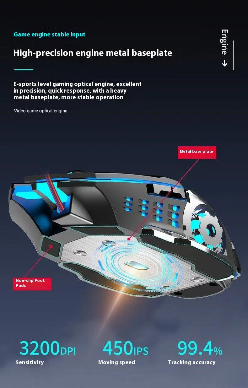 Wireless Rechargeable Gaming Mouse Bluetooth Silent Backlit - Tophatter Daily Deals