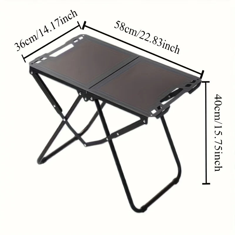 Folding Camping Table with Carry Handle Tripod Base Black Camp Furniture - Tophatter Daily Deals