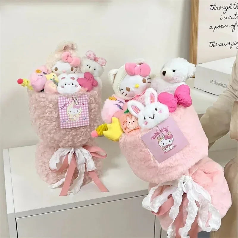 Kawaii Kuromi My Melody Hello Kitty Plush Doll Bouquet Sanrio Flowers - Tophatter Daily Deals