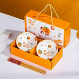 Japanese Hand Painted Ceramic Bowl Set With Chopsticks H-2bowl 2chopsticks - Tophatter Daily Deals