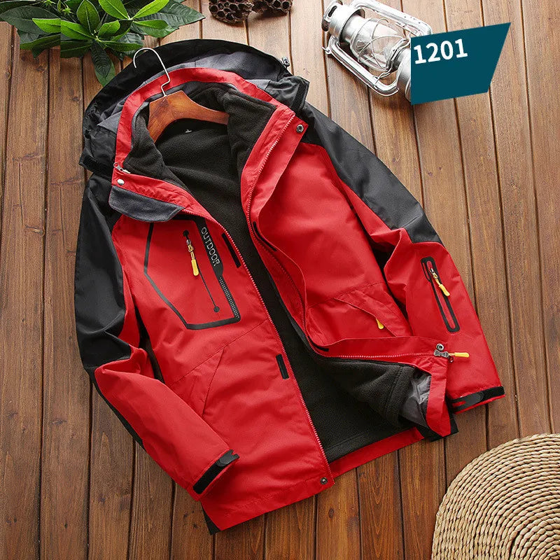 Waterproof Men's 2 In 1 Jacket - Softshell Fleece Hiking - Tophatter Daily Deals
