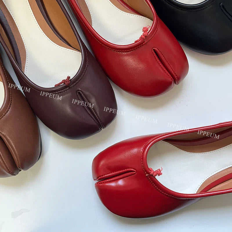 Lightweight Womens Split Toe Ballet Flats - Mary Jane, PU - Tophatter Daily Deals