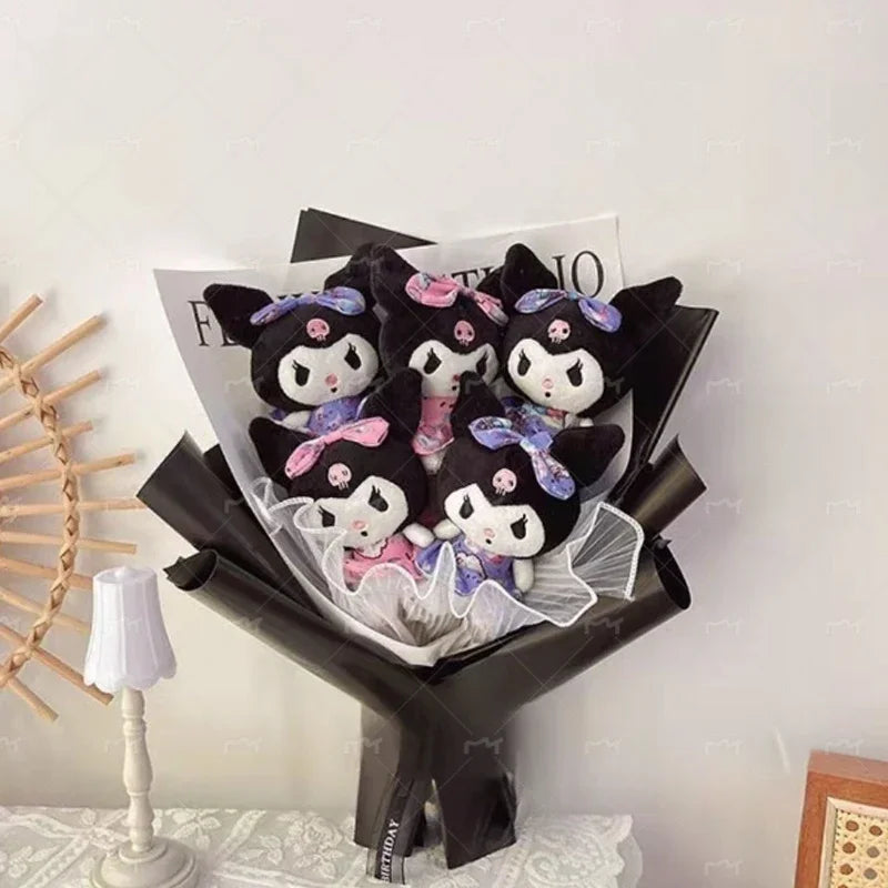 Sanrio Kuromi Plush Toy Bouquet Black x 5 Flowers - Tophatter Daily Deals