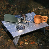 Aluminum Alloy Mini Camping Table Foldable Silver Camp Furniture - Tophatter Daily Deals