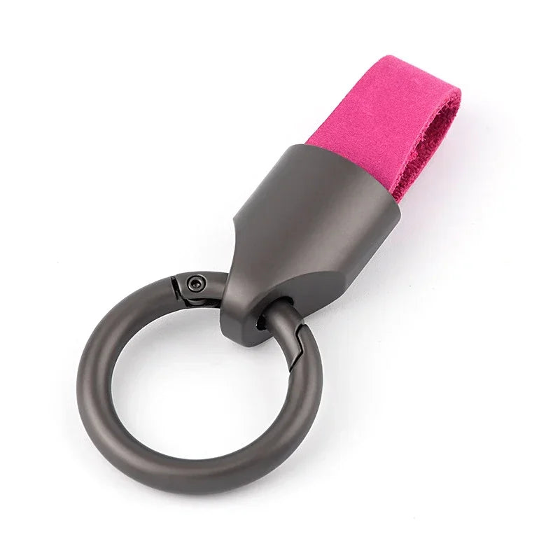 Cowhide Leather Keychain Carabiner Ring Everyday Carry - Tophatter Daily Deals