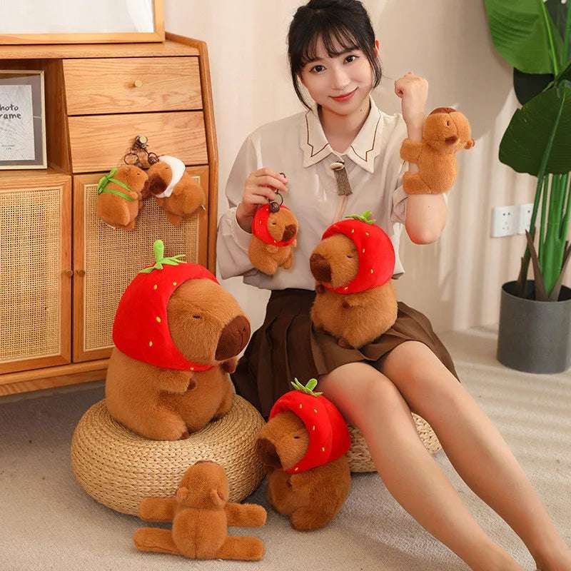 Kawaii Snack Attack: Hamburger Capybara Dog Pig Capibaras Pizza Bubble Tea Cushion Plush Animals - Tophatter Daily Deals