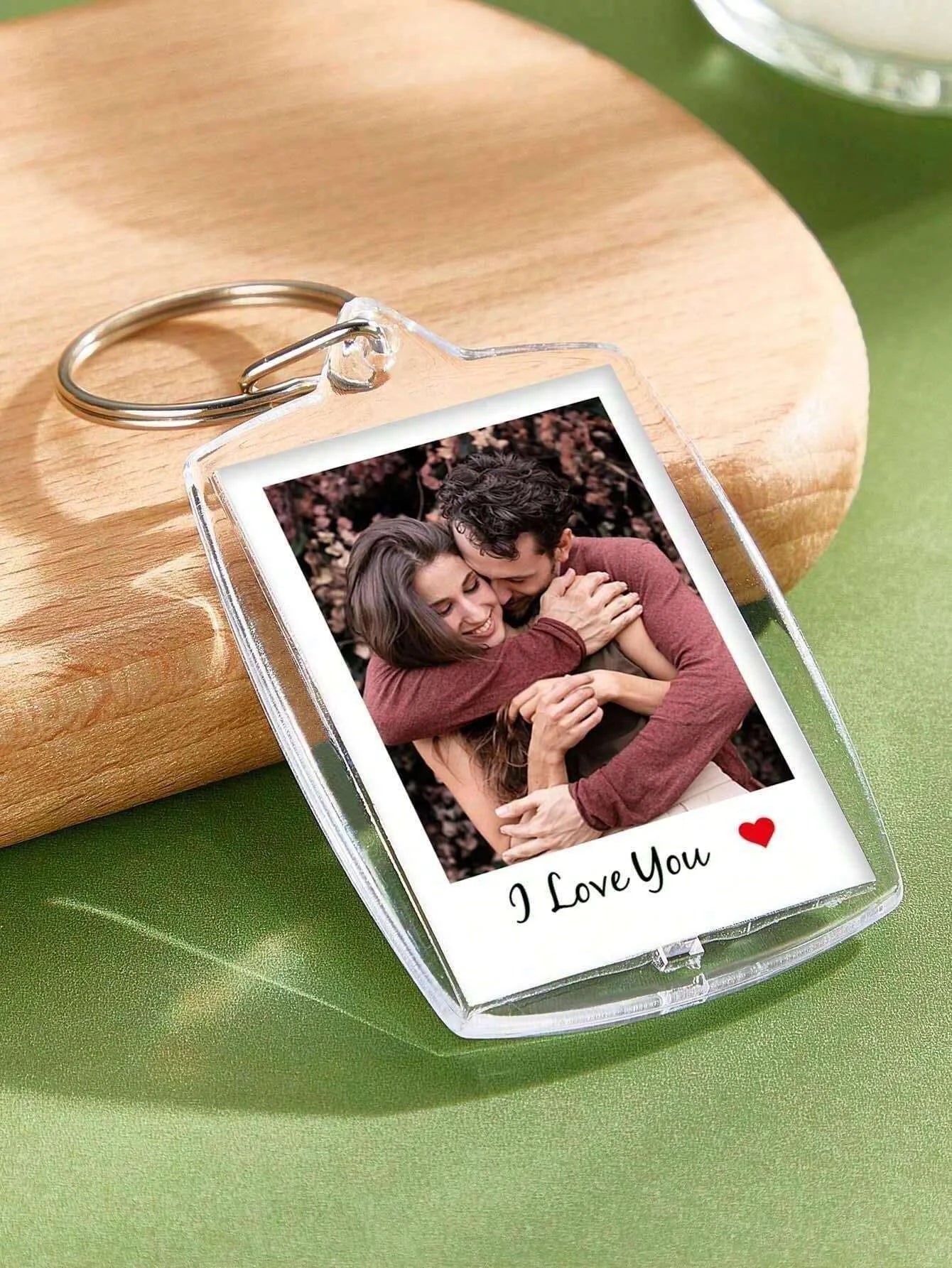 Custom Photo And Text Keychain, Personalized Acrylic Keychain, Couple Keychain, Birthday's Gift, Anniversaries, Couples Gift. - Tophatter Daily Deals