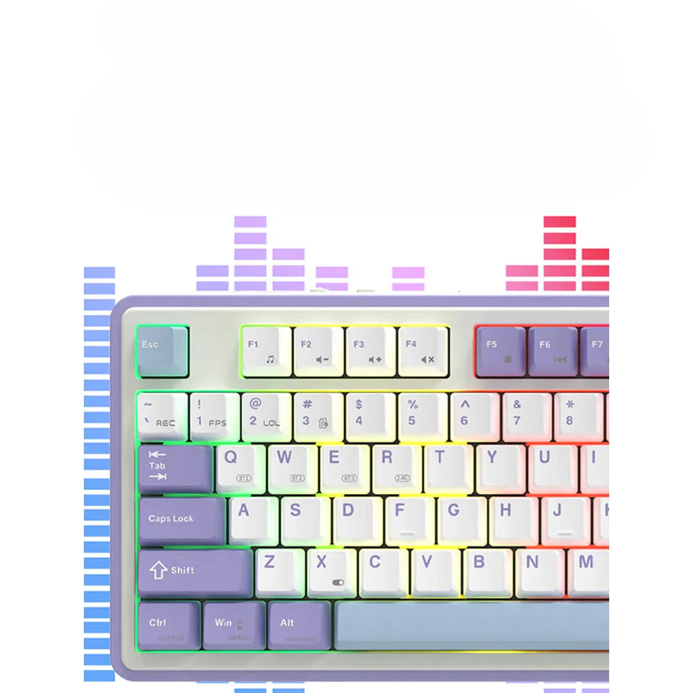 Mechanical Keyboard 87 Key Tri Mode RGB Hot Swappable - Tophatter Daily Deals