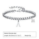 Initials Cuban Link Bracelet Stainless Steel Adjustable - Tophatter Daily Deals