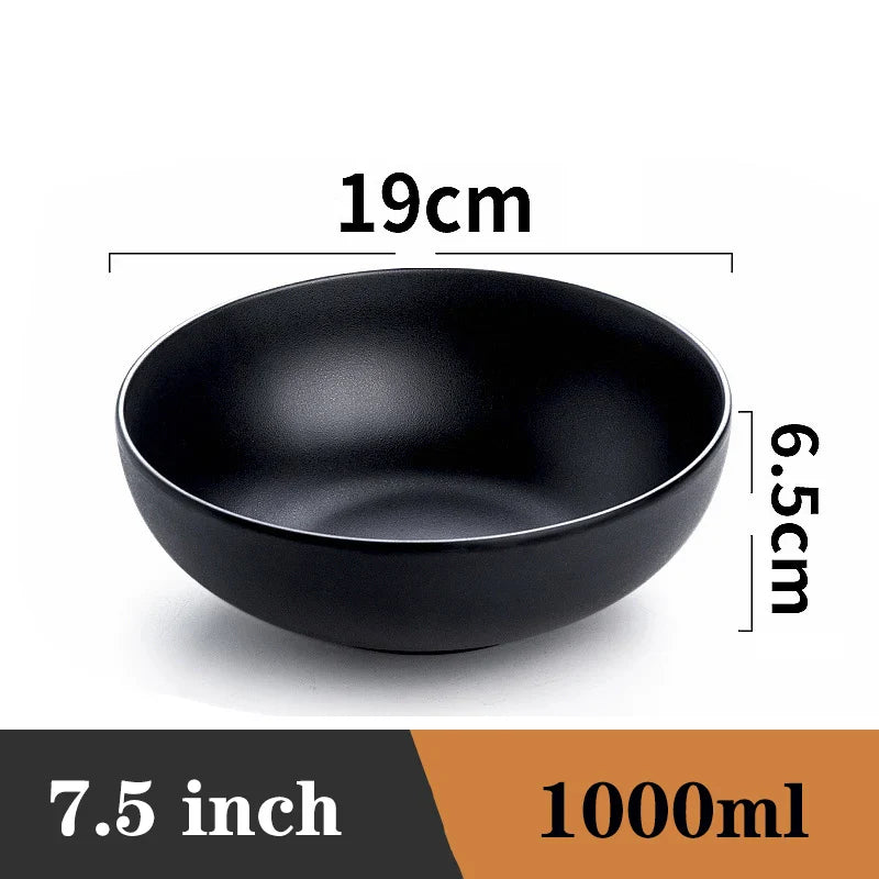 Ramen Bowl Black Plastic Japanese Style Noodle Bowl 33765 7.5 inch - Tophatter Daily Deals