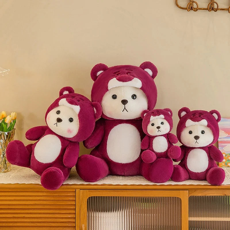 Cute Rose Red Bear Plush Toy Animals - Tophatter Daily Deals