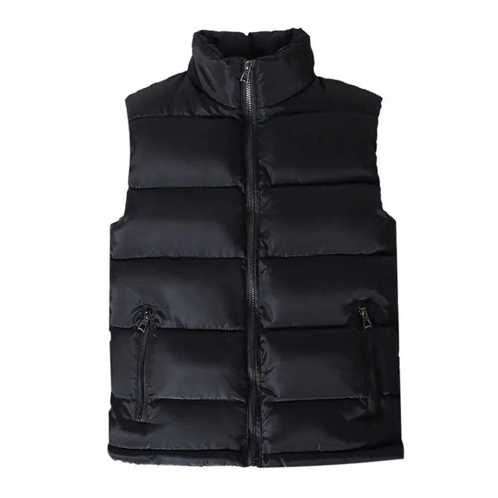 Lightweight Men's Puffer Vest - Slim Stand Collar, Quilted - Tophatter Daily Deals