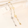 Clover Flower Stainless Steel Bracelet Set Gold Gift - Tophatter Daily Deals