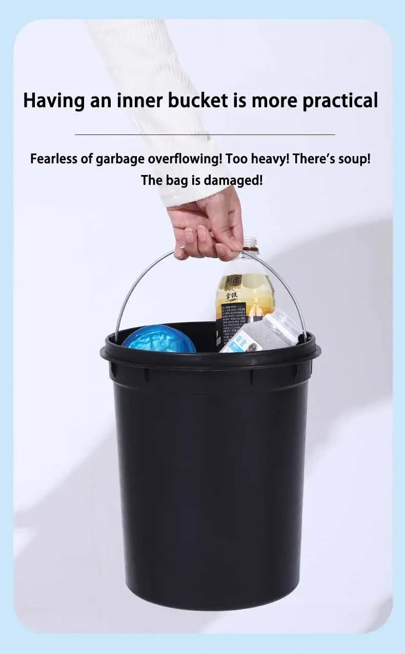 Automatic Induction Trash Can Round Kitchen Bin 24x40cm - Tophatter Daily Deals