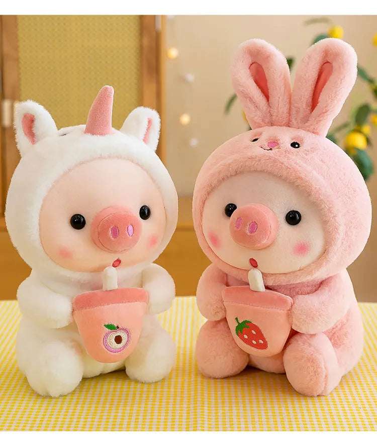 Bubble Tea Pig Plush Animals - Tophatter Daily Deals
