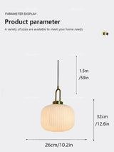 Japandi Glass Pendant Light Japanese Nordic Hanging Lamp Warm - Tophatter Daily Deals