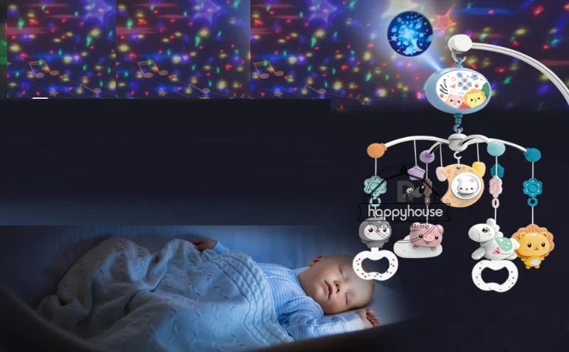 Crib Mobile Remote Music Light Newborn Sensory Toys - Tophatter Daily Deals