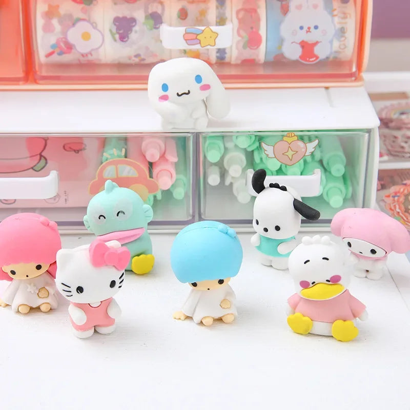 Set of 12 Sanrio Toys Kawaii Eraser Figures Anime - Tophatter Daily Deals