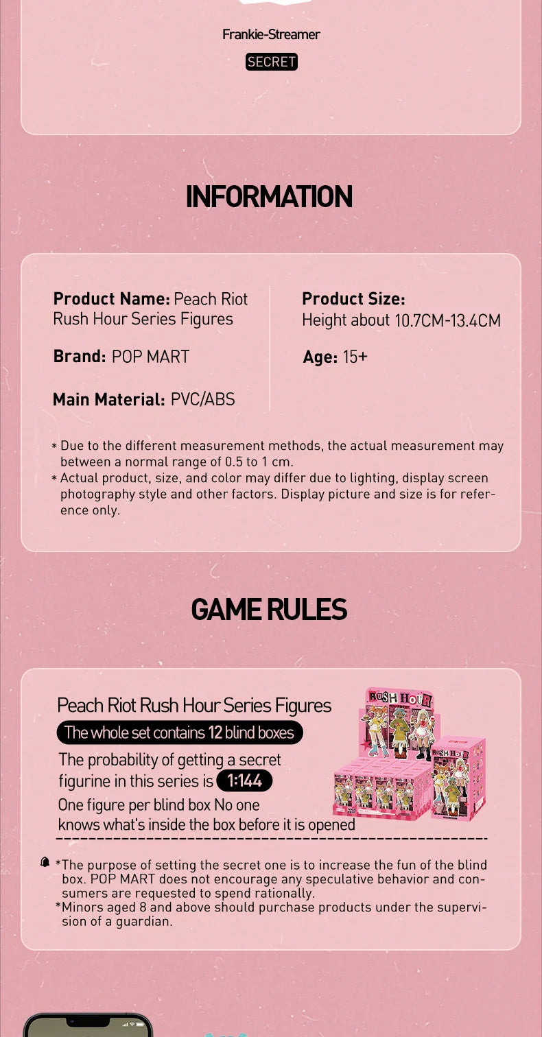 Genuine Pop Mart Peach Riot Rush Hour Series Figures Blind Box Anime - Tophatter Daily Deals