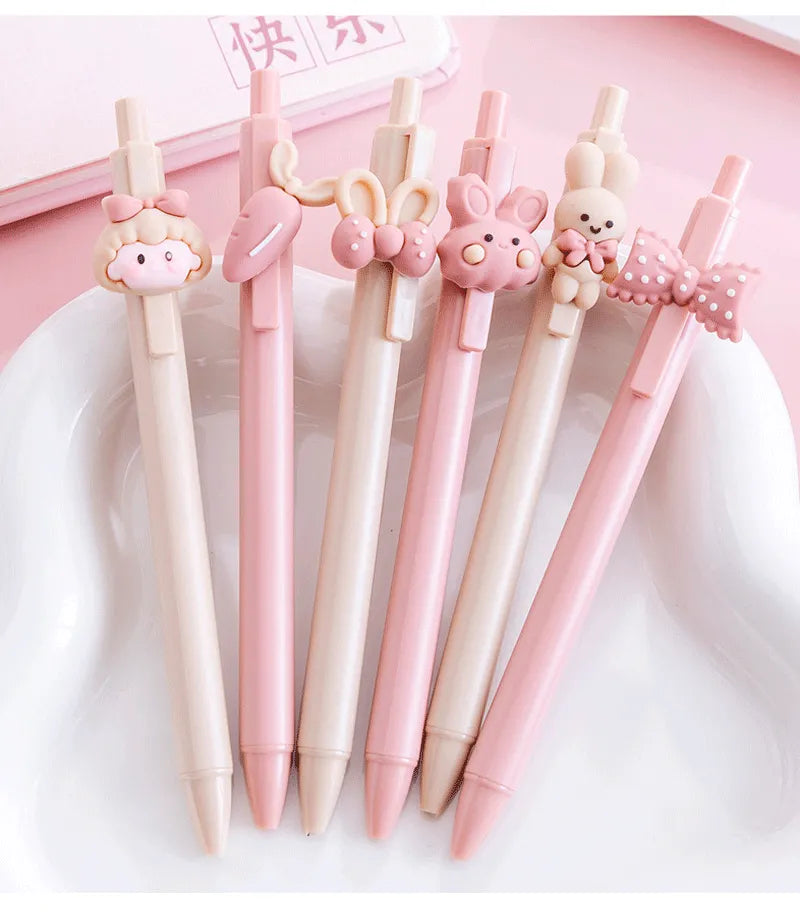 4 Kawaii Rabbit Mechanical Gel Ink Pens School Office Writing Supplies Stationery Pen 0.5mm Animals - Tophatter Daily Deals