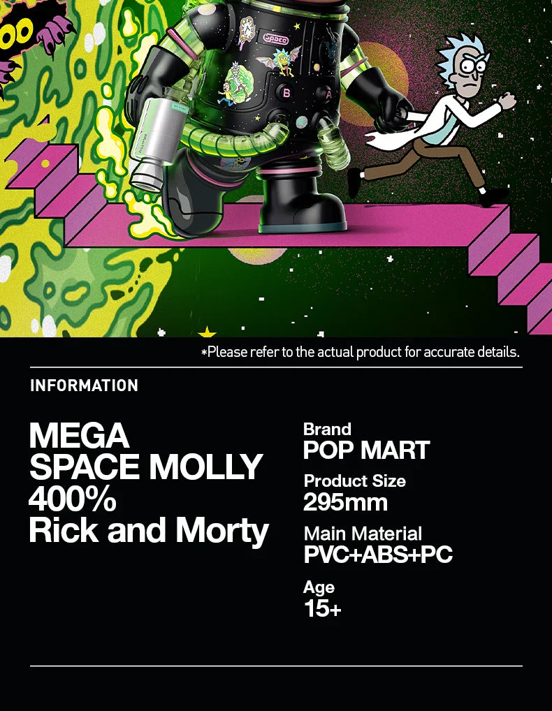 Genuine Pop Mart Mega Space Molly 400% Rick and Morty Limited Edition Figure Outer Space - Tophatter Daily Deals