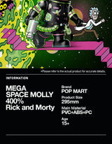Genuine Pop Mart Mega Space Molly 400% Rick and Morty Limited Edition Figure Outer Space - Tophatter Daily Deals
