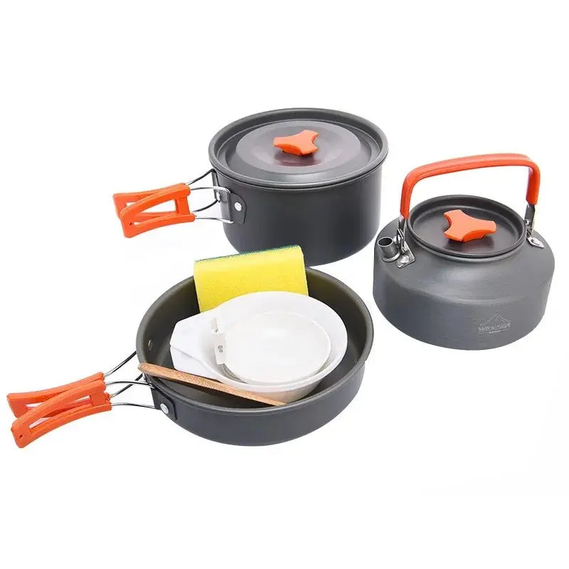 Camping Cookware Tableware Set Black Camp Cooking - Tophatter Daily Deals