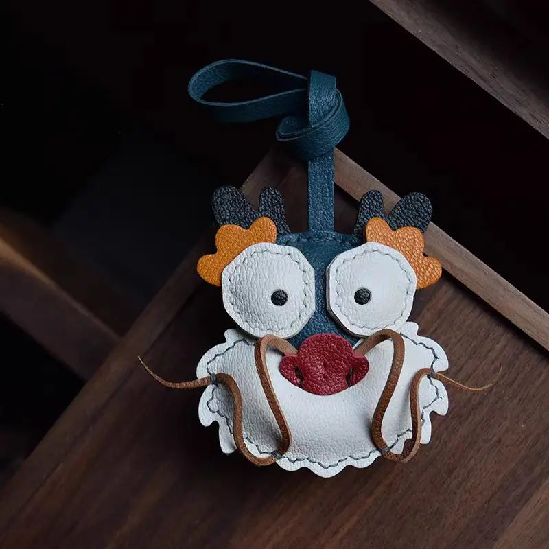 Leather Bag Charm No Face Keychain Black Cozy Cute Gift S - Tophatter Daily Deals