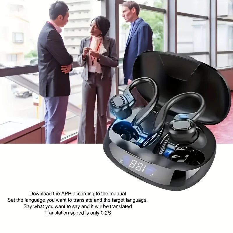 AI Translation Earphones Wireless Ear Hook Bluetooth - Tophatter Daily Deals