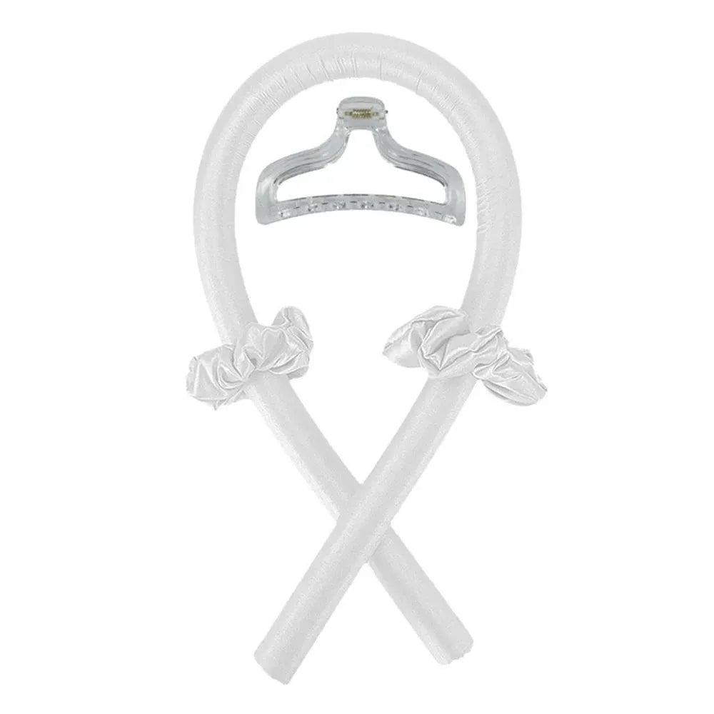 Heatless Curling Rod Headband No Heat Silk Curls Ribbon Hair Rollers Sleeping Soft Headband Lazy Hair Curlers Hair Styling Tools White with Clip CHINA - Tophatter Daily Deals